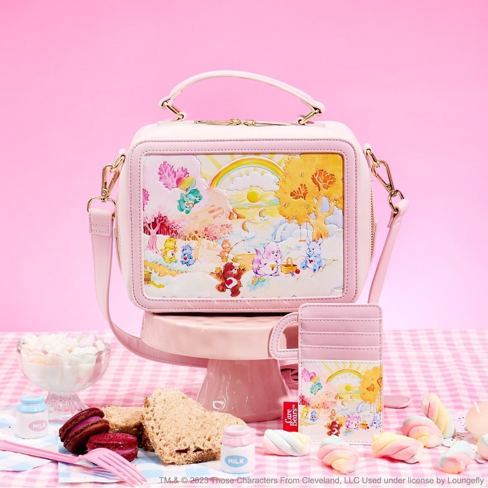 NWT- Care Bears/ Carebear Cousins Loungefly Lunchbox crossbody and Cardholder - Picture 2 of 16